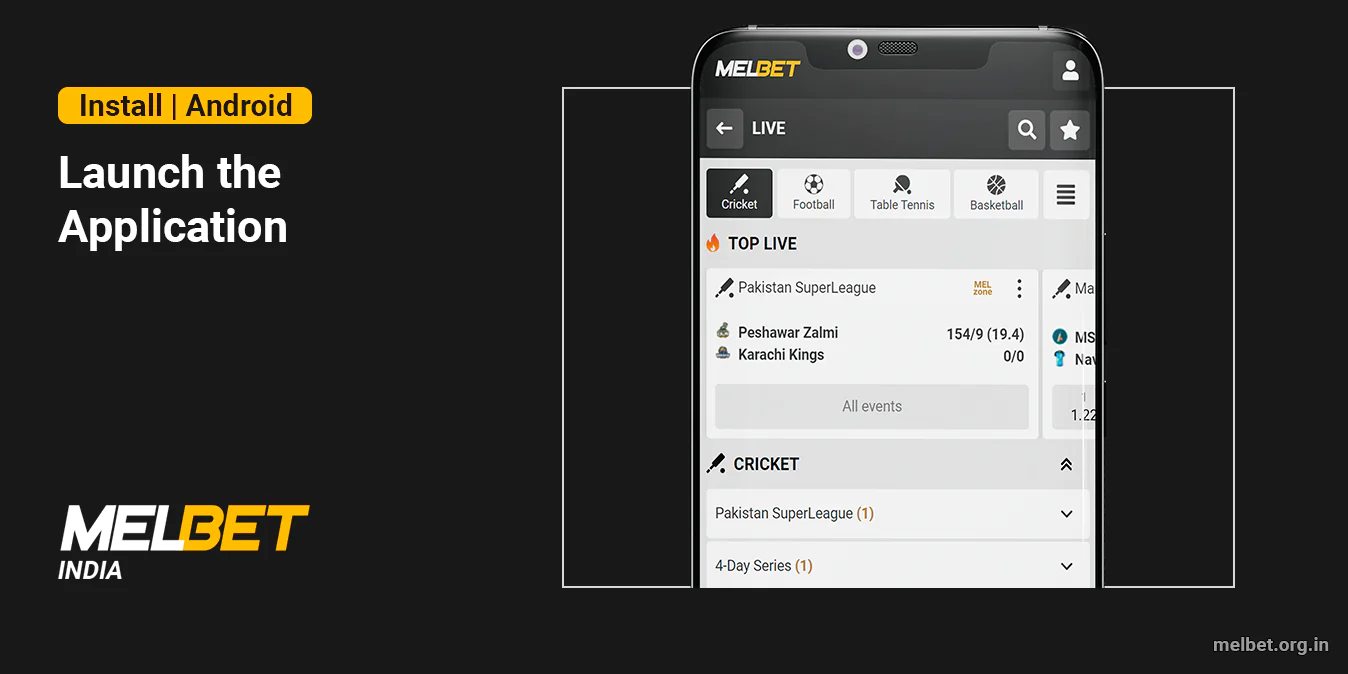 Launch Melbet India App and go to the Profile