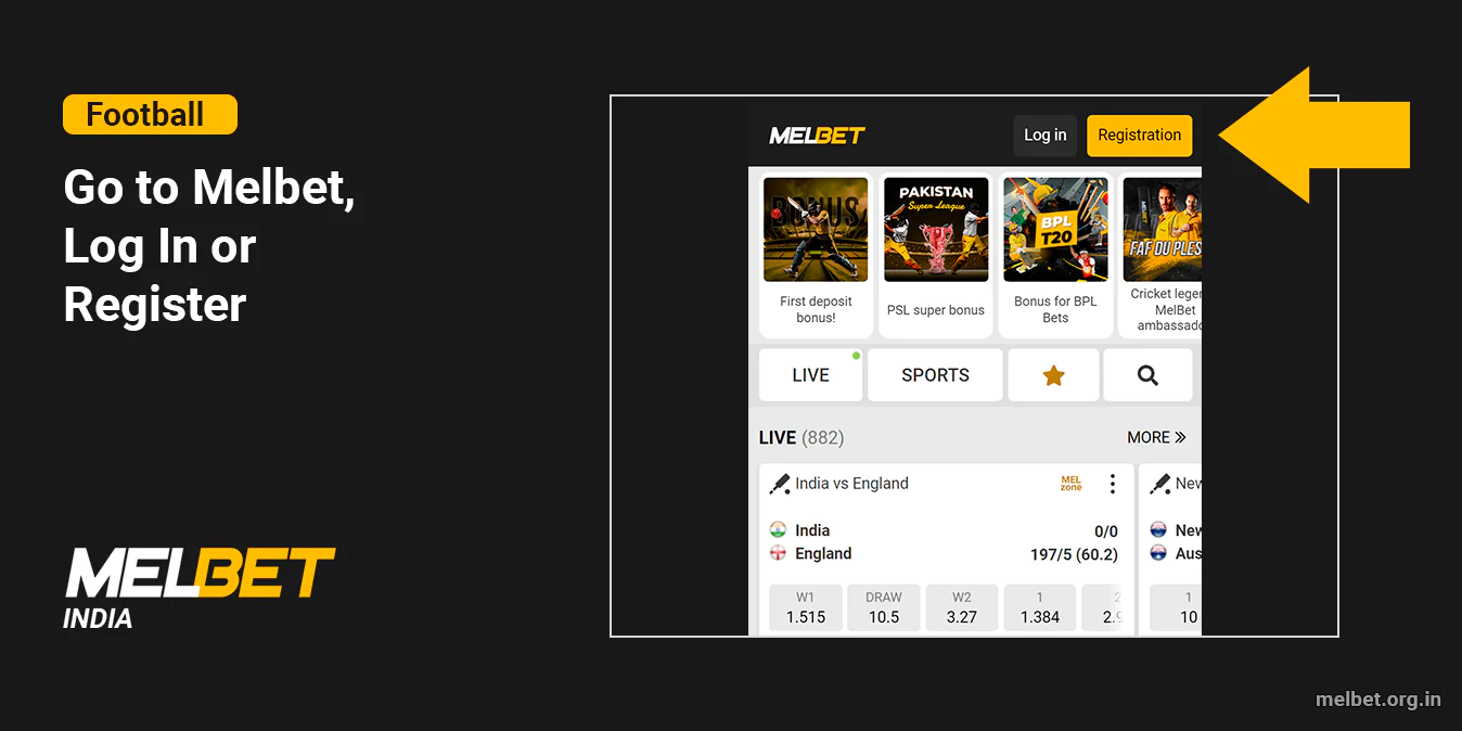 Log in or Register at Melbet to Start Betting at Football