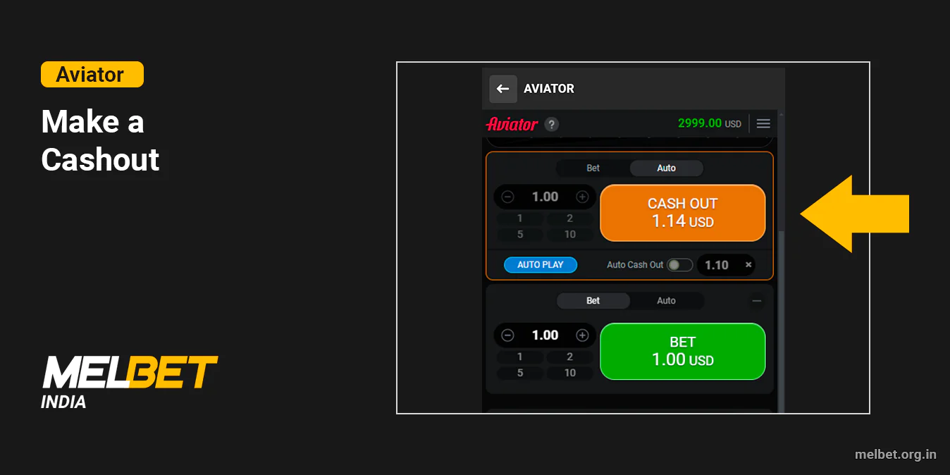 Make a Cash Out in a most suitable moment - Melbet