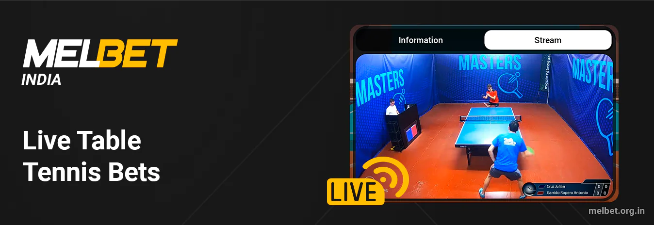 Indian Players Can bet on Table Tennis in Live and Watch Live Streams of Events