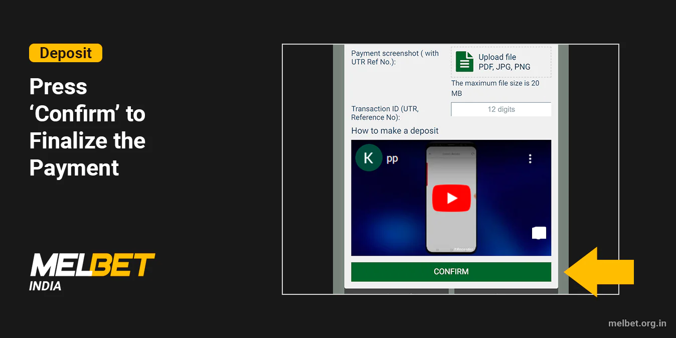 Confirm and Finalize the Bet - Melbet