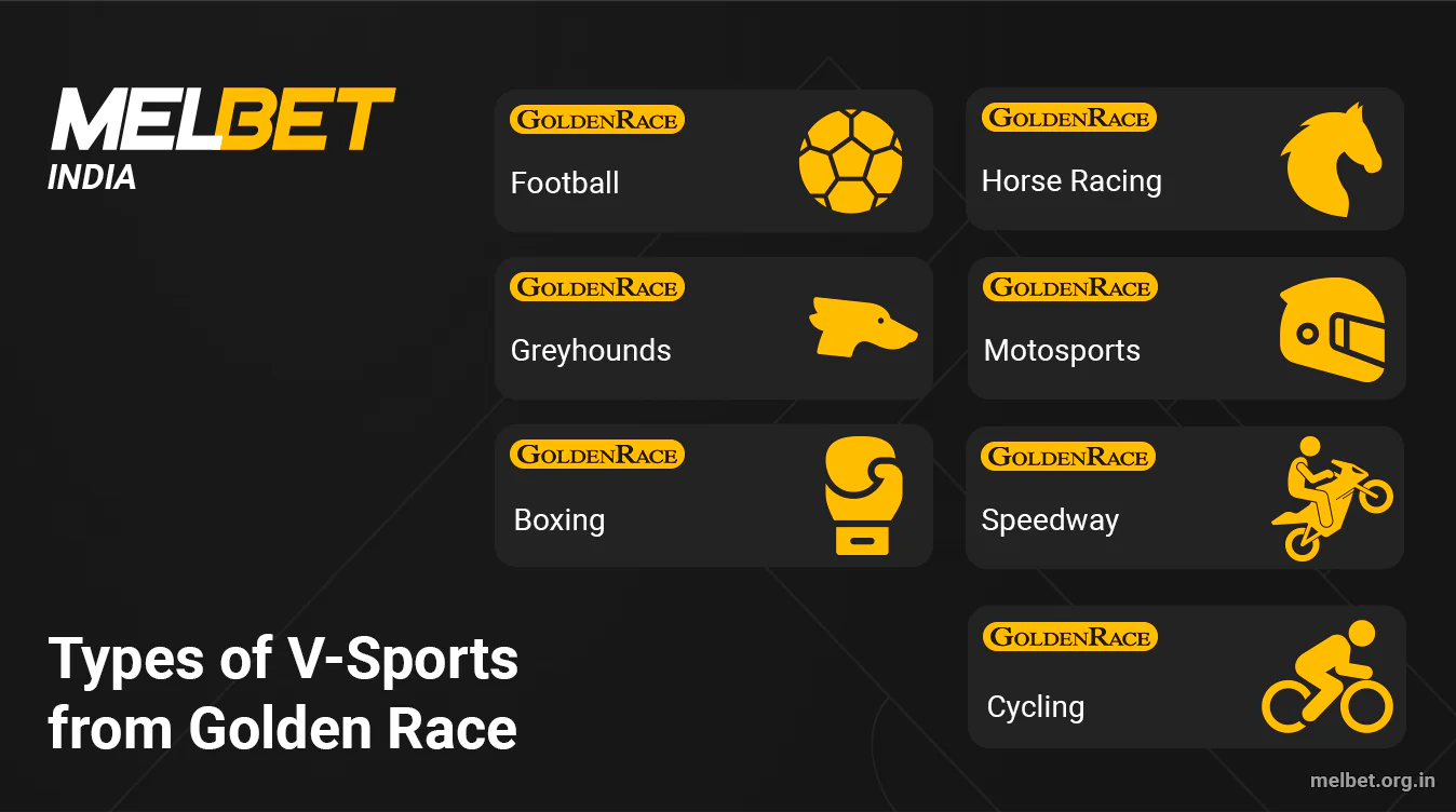 Types of Sports You can bet at Melbet Golden Race Virtual Sports Category