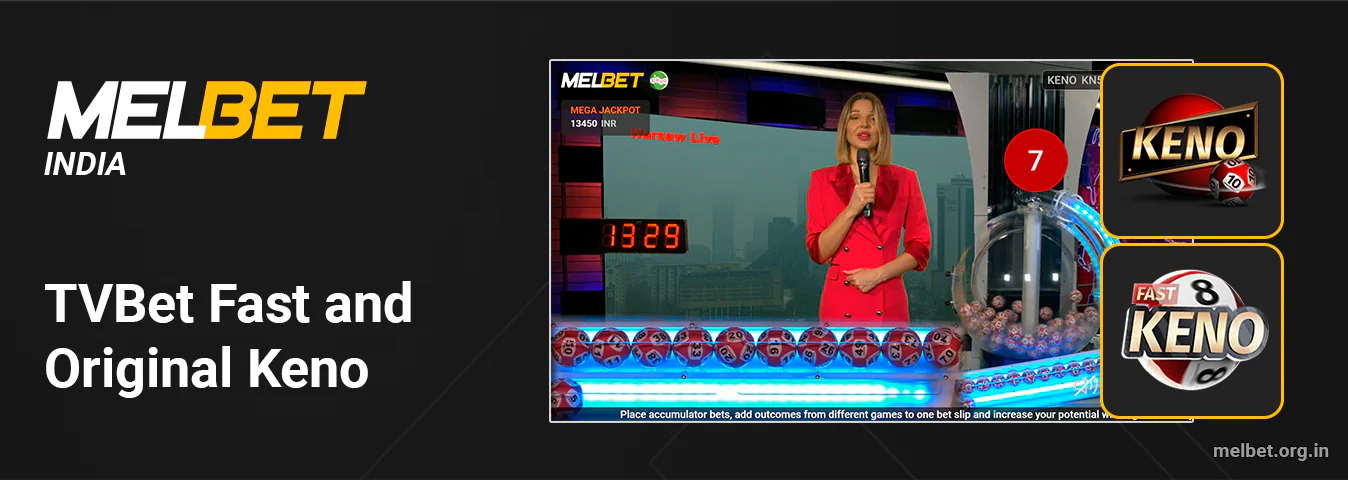 Melbet - Original and Fast Version of keno game in a format of TVBet