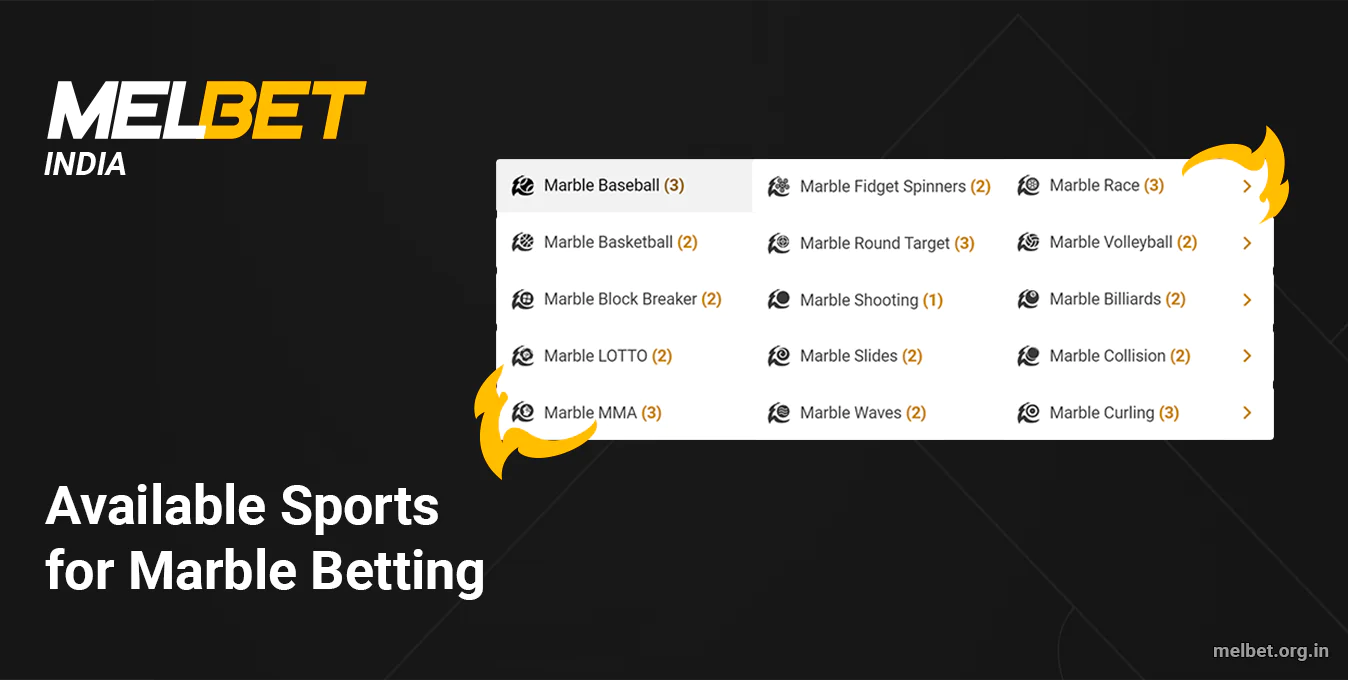 India Players Can bet on more than 15+ Sports in Marble Live Betting Section