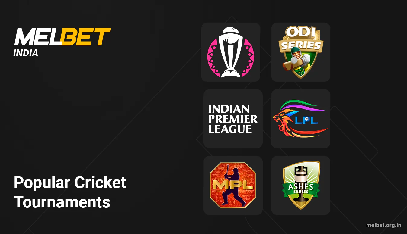 You can bet on every popular Cricket Tournament at Melbet
