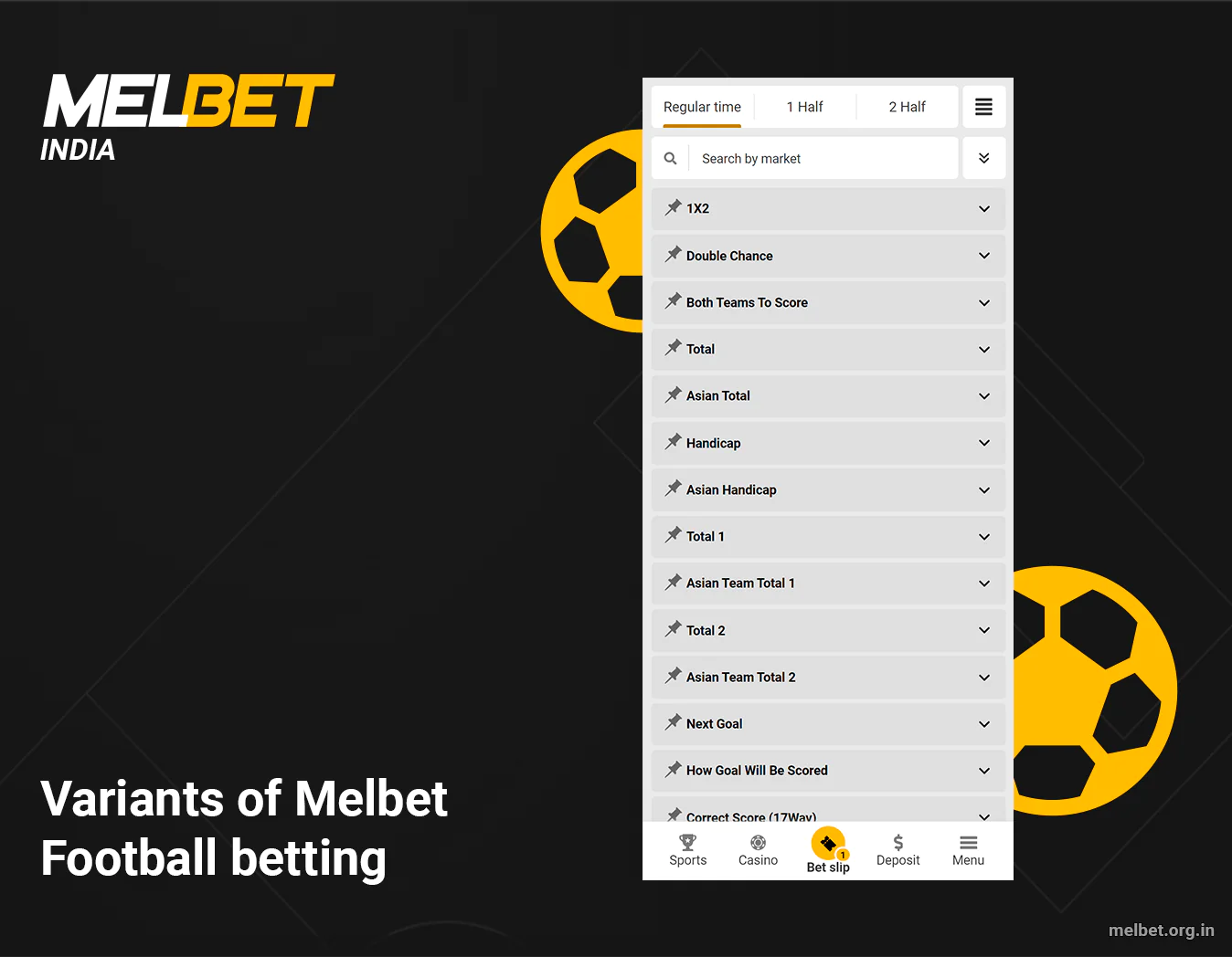 Melbet Variants of Football Betting