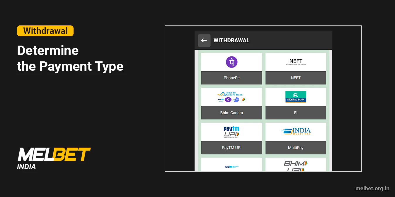 Choose the payment time for the Withdrawal - Melbet India