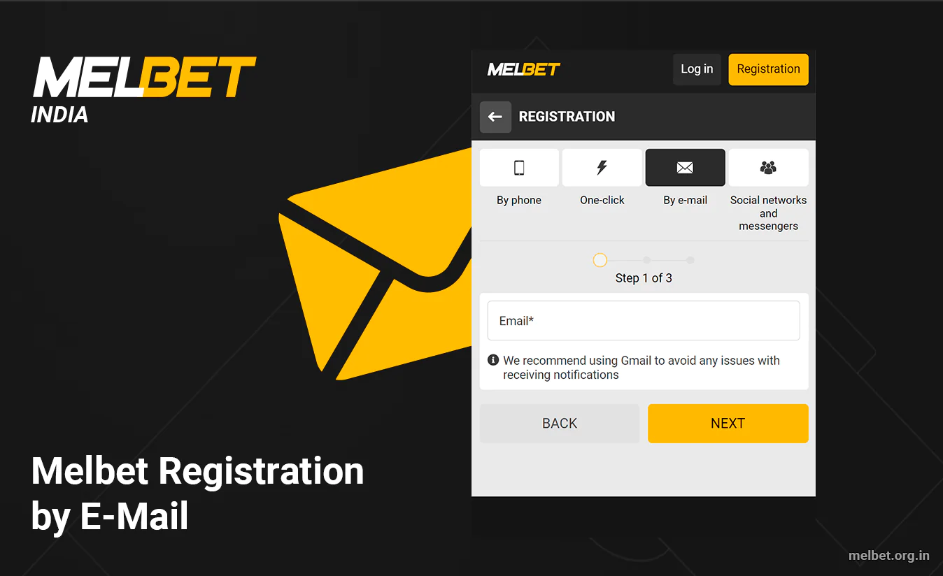 How to create an account at Melbet using Email