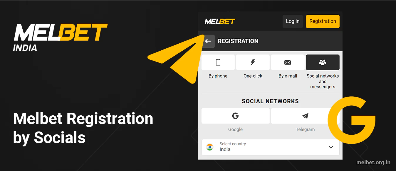 Register at Melbet by Socials - Telegram and Google