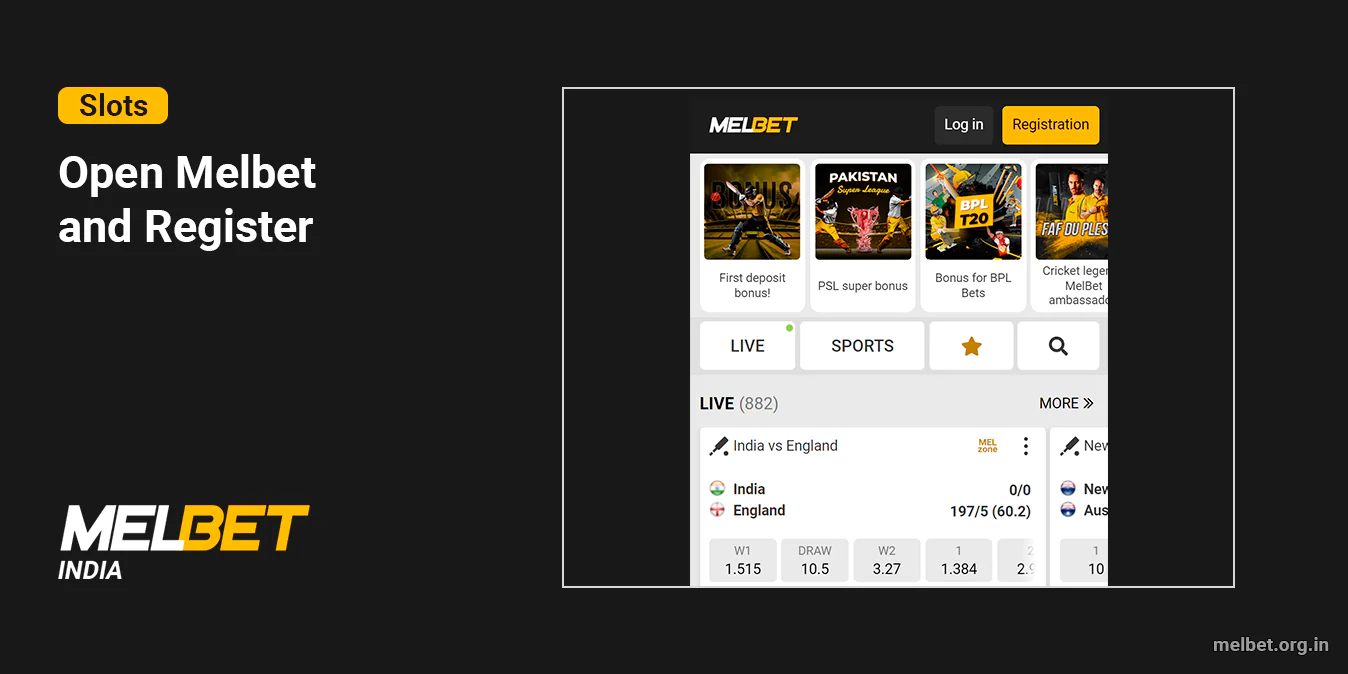 Open Melbet and Register to Play Slots