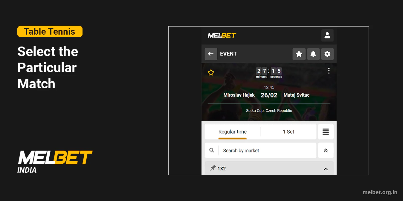 Decide a particular Table Tennis match to bet on - Melbet