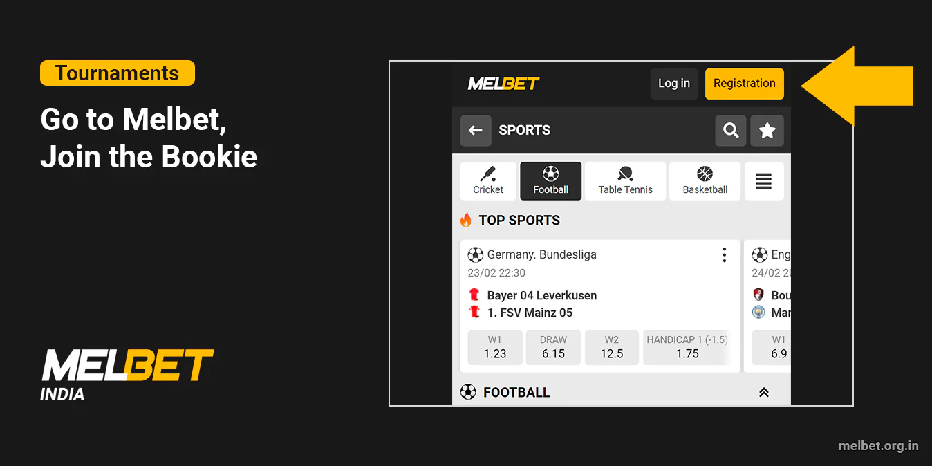 Go to the Melbet Website